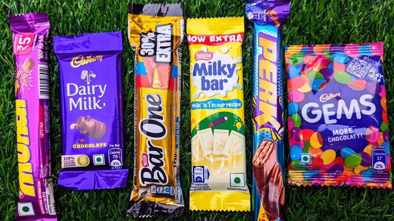 Lots of chocolate Munch Dairy milk chocolate vs MilkyBar Chocolate Perk Chocolate vs Nestle KitKat