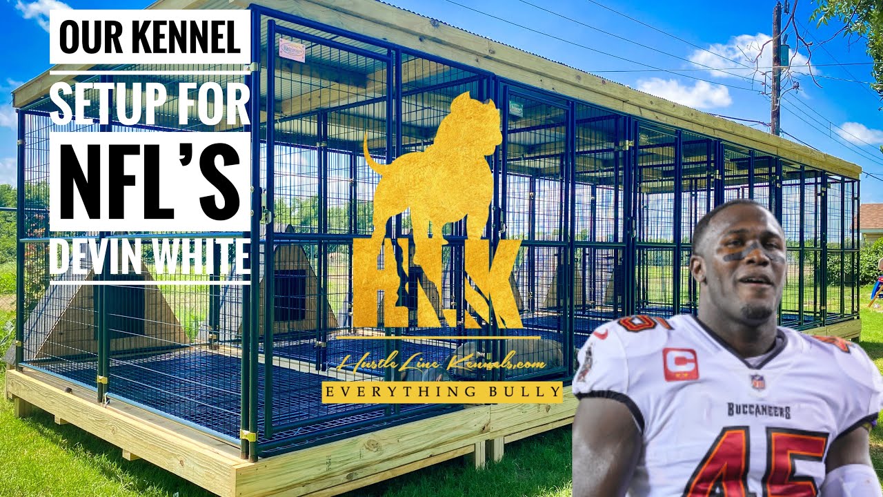 NFL's Tampa Bay Buccaneers Devin White's Outdoor Dog Kennel With Waste Drainage System