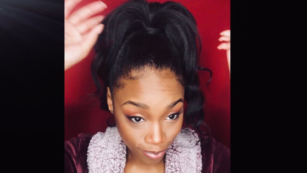 EASY, Flirty, loose curl HIGH-ponytail for date night!