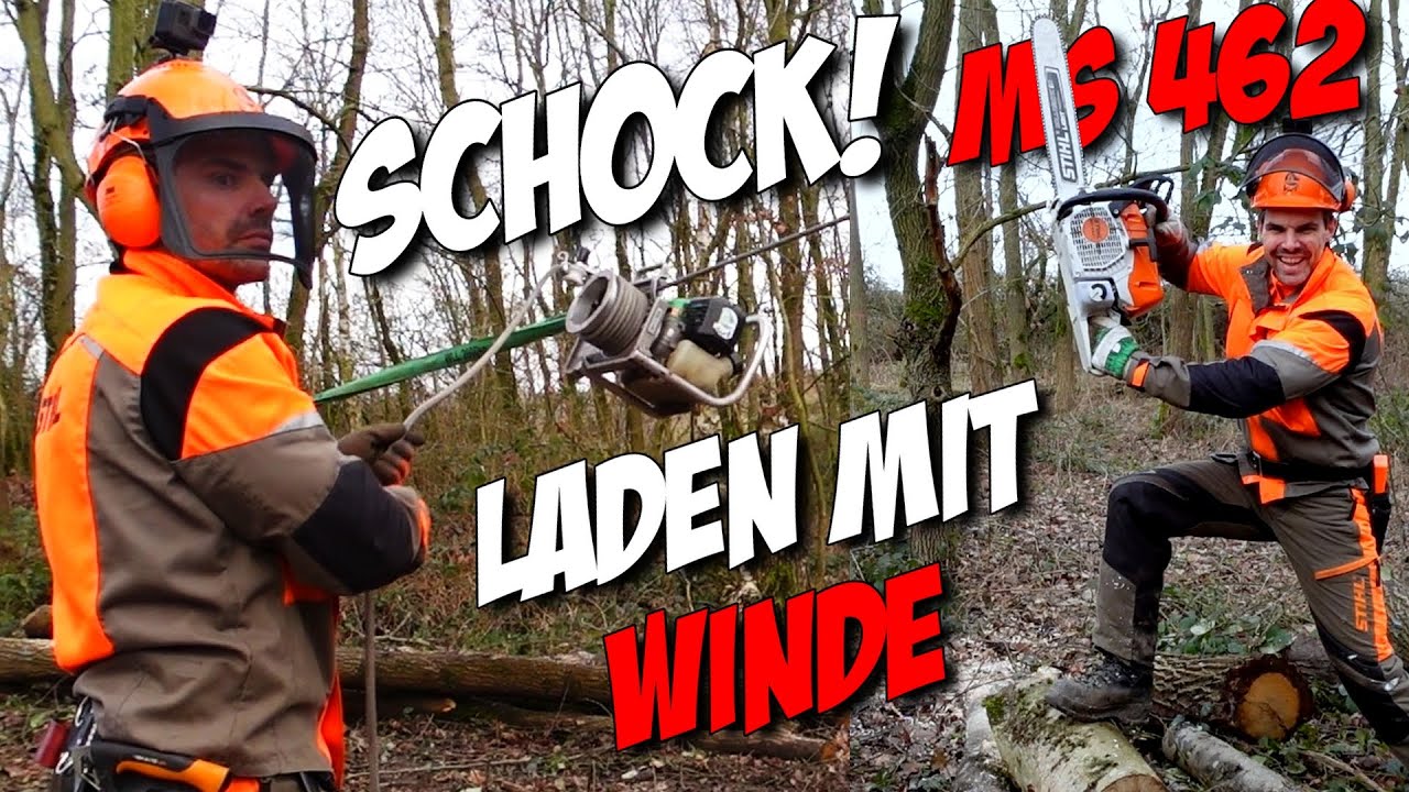 ⚠️Schockmoment!🤯 Holz laden mit Winde🦾 #ms462 #stihl #firewood #winch #spillwinde