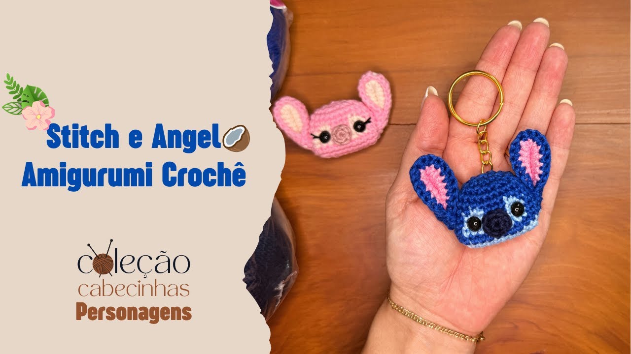 Stitch amigurumi chaveiro tutorial - Coleção Cabecinhas