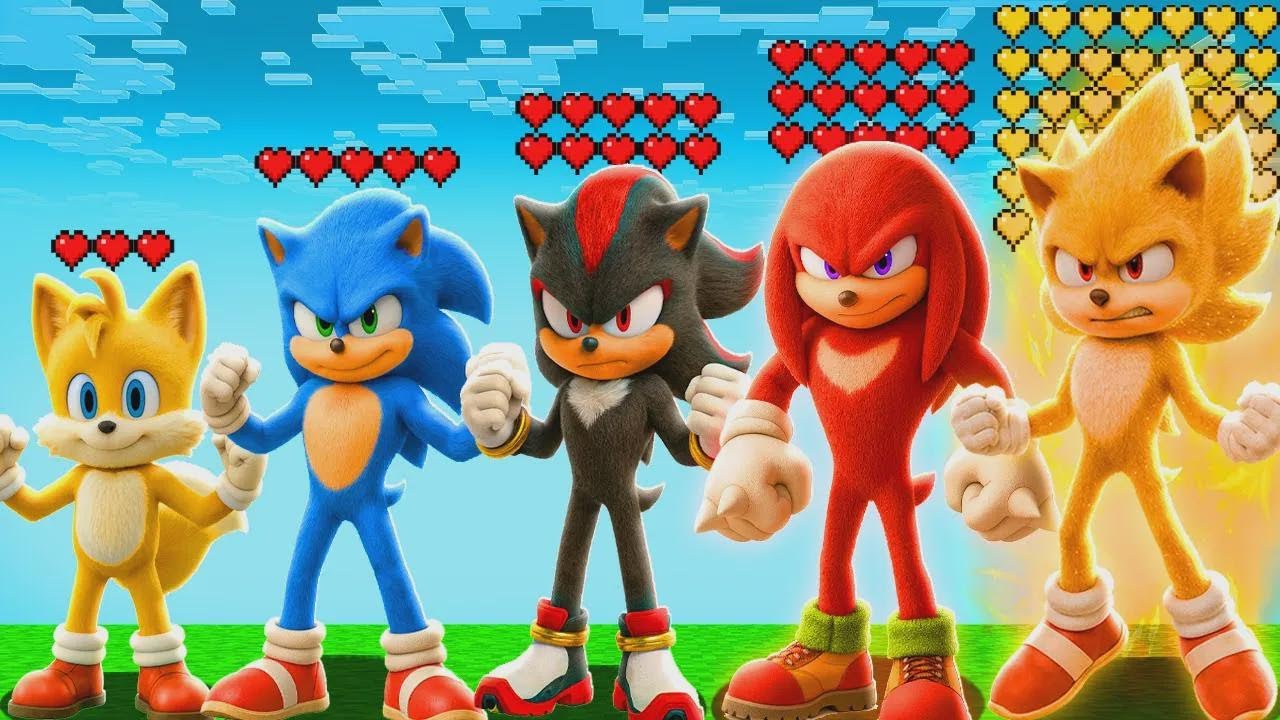 Která postava ze Sonic filmu má v Minecraftu nejvíc životů? (Sonic movie mod)