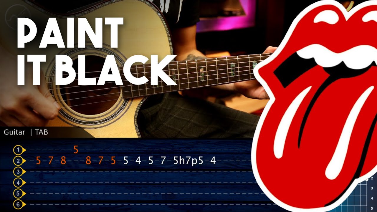 PAINT IT BLACK  - The Rolling Stones GUITAR TAB | Guitarra Cover SUPER FACIL | Christianvib