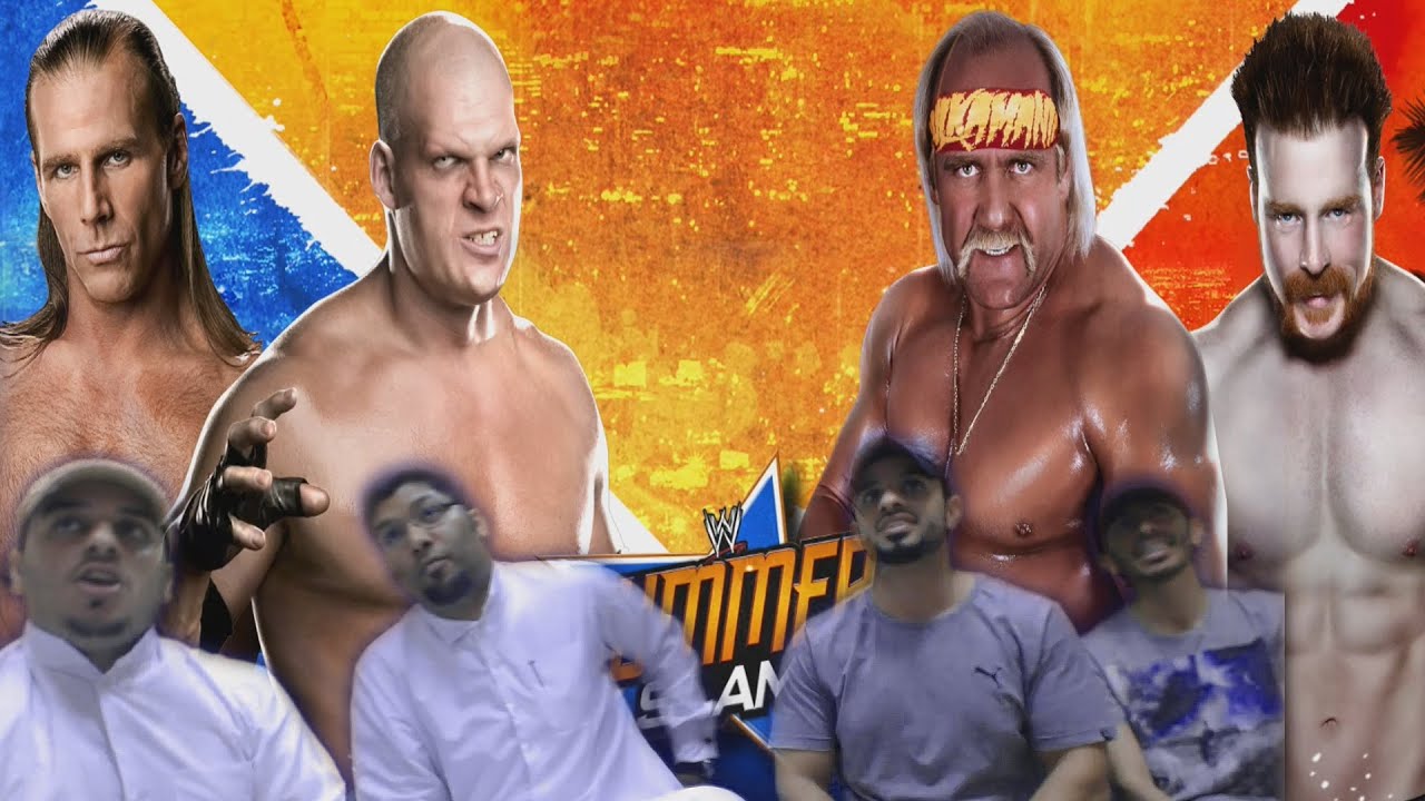 لعبة المصارعة تحدي - هولك هوقن vs شون مايكل vs كين vs شيمس WWE2K15 بلايستيشن4