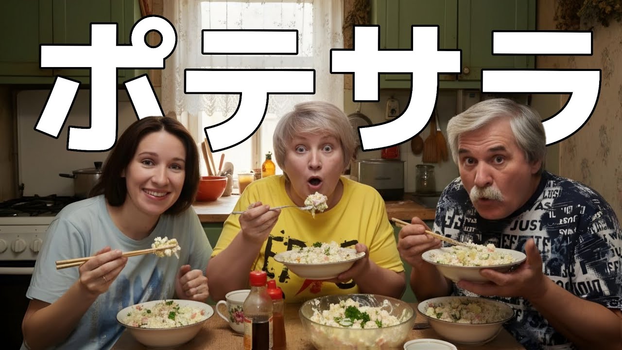 【感動】人生初めてロシア人家族がポテトサラダに驚愕！これが世界のサラダか…！