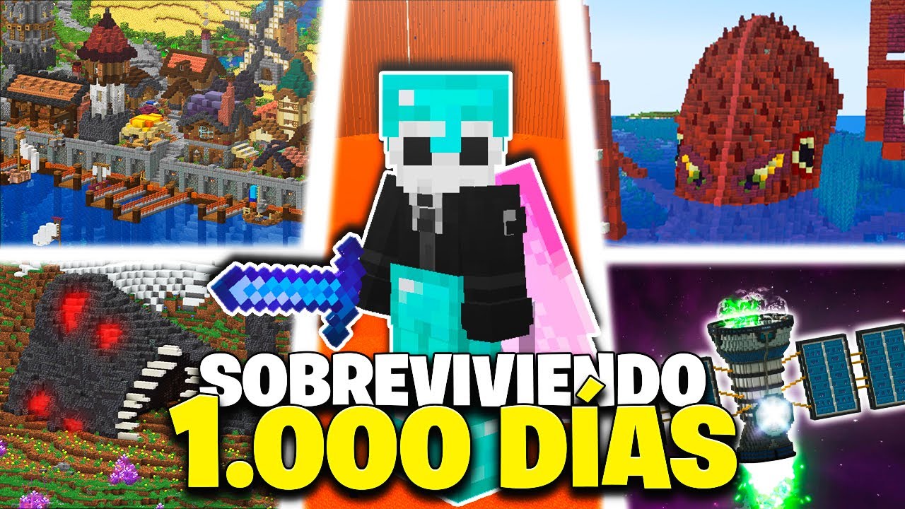 SOBREVIVÍ 1.000 DÍAS en MINECRAFT SUPERVIVENCIA no HARDCORE (PELÍCULA 1)