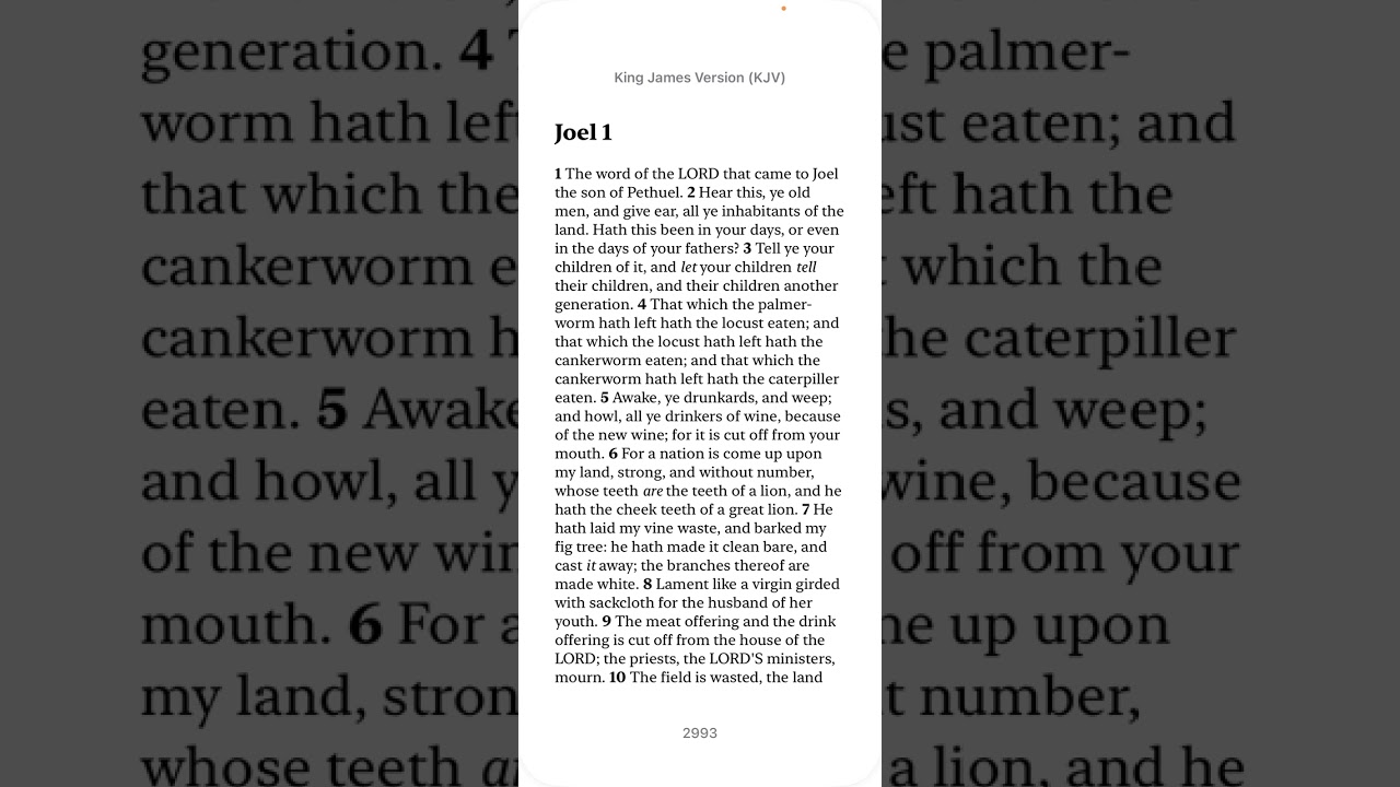Bible Joel 1 – Chapter 1 (KJV) | A Call to Repentance and Lamentation KJV