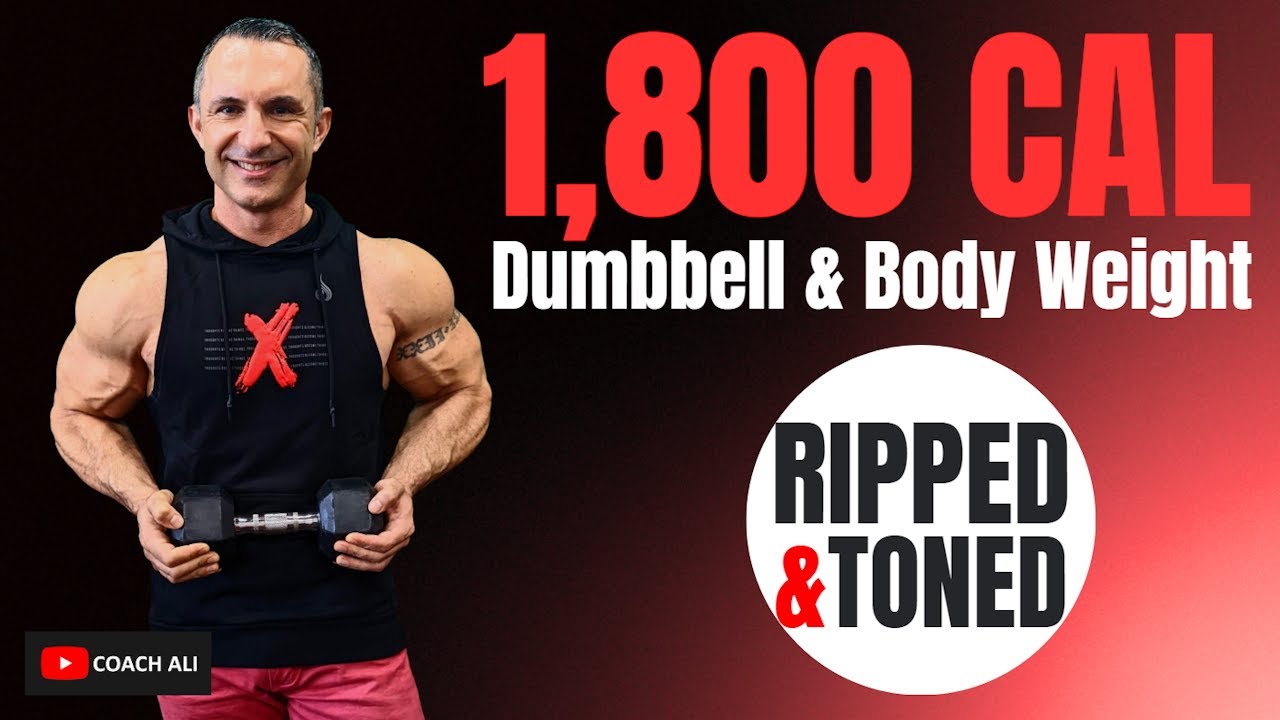 1800 Calorie Dumbbell & Body Weight Workout To Get RIPPED