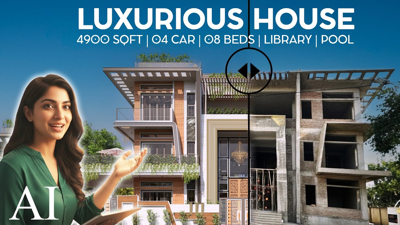 8 BHK Ultra Luxurious House with Human AI Visuals | 4900 sqft | 21x21 Mtr.| 550 Gaj | ID-237