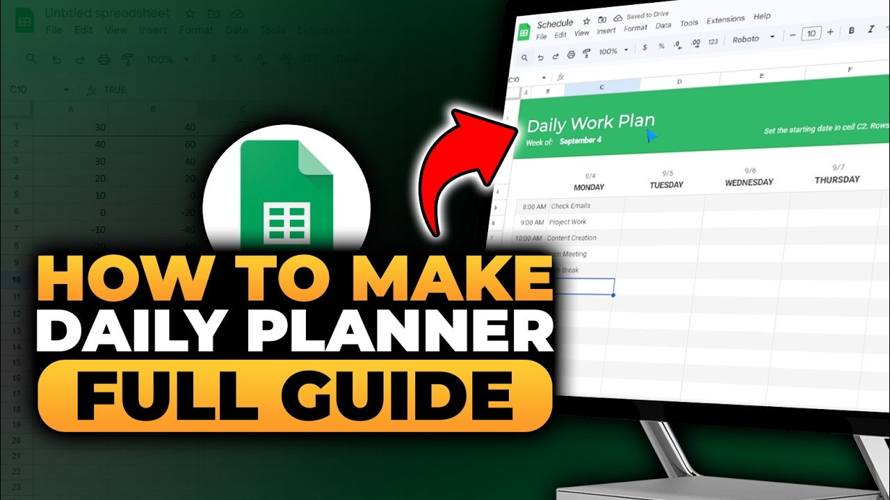 How To Make a Daily Planner in Google Sheets (𝟮𝟬𝟮𝟲) | 100% WORKS | NO Yapping, To The Point & EASY
