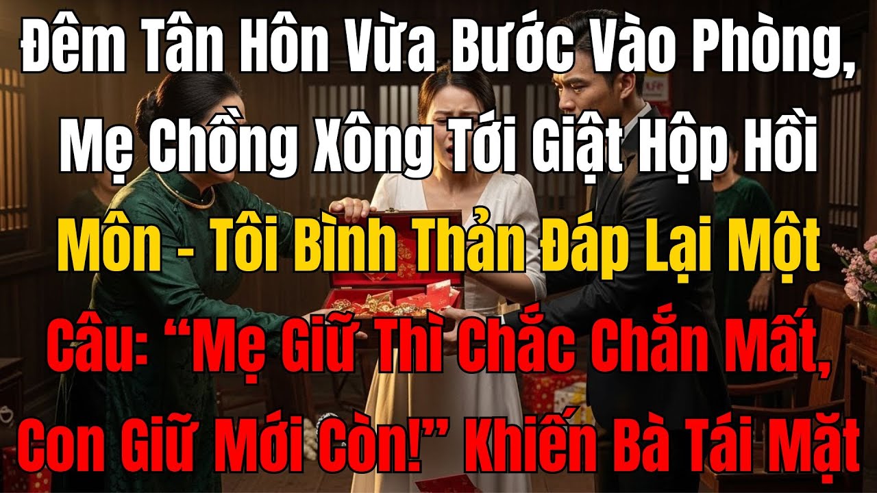 Đêm Tân Hôn Vừa Bước Vào Phòng, Mẹ Chồng Xông Vào Giật Hộp Hồi Môn – Tôi Đáp Lại Khiến Bà Tái Mặt
