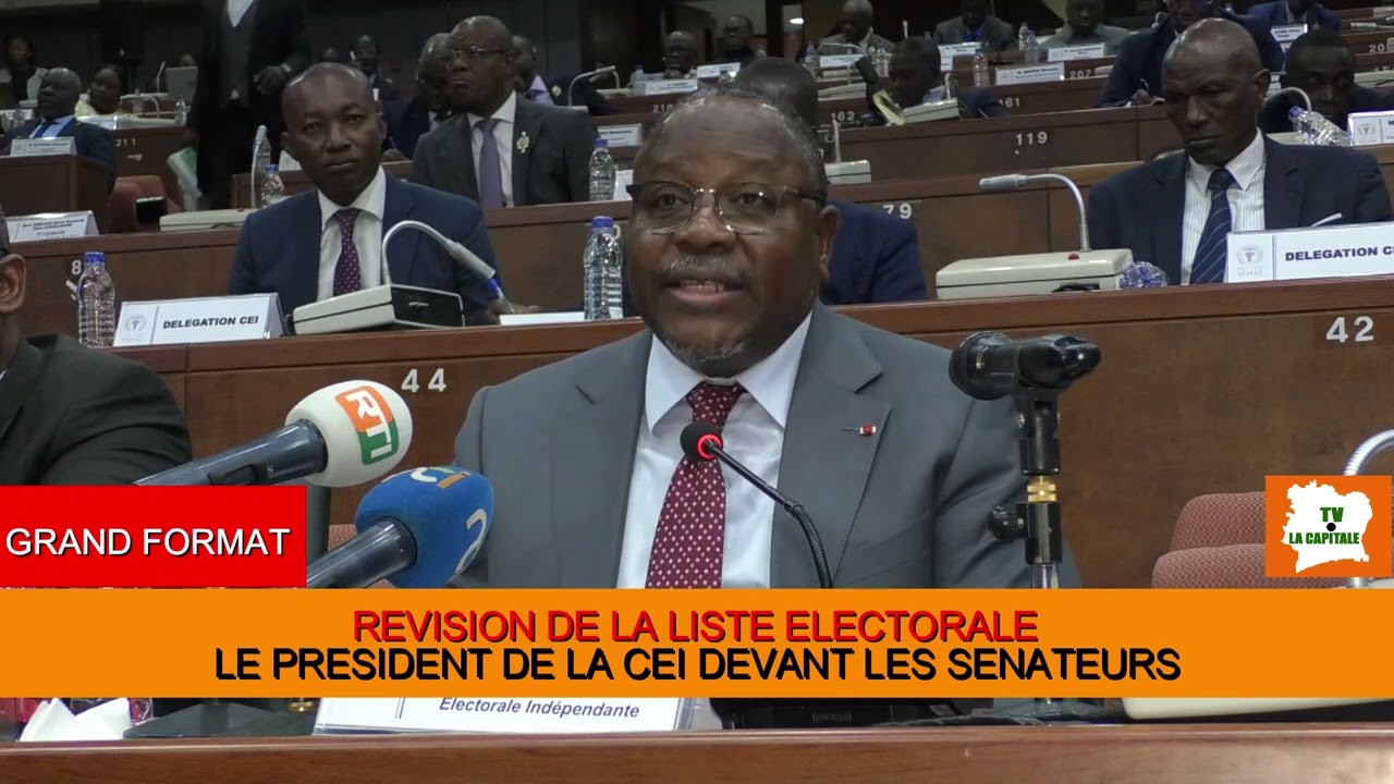 GRAND FORMAT LE PRESIDENT DE LA CEI  FACE AUX SENATEURS POUR UNE SEANCE D'INFORMATION