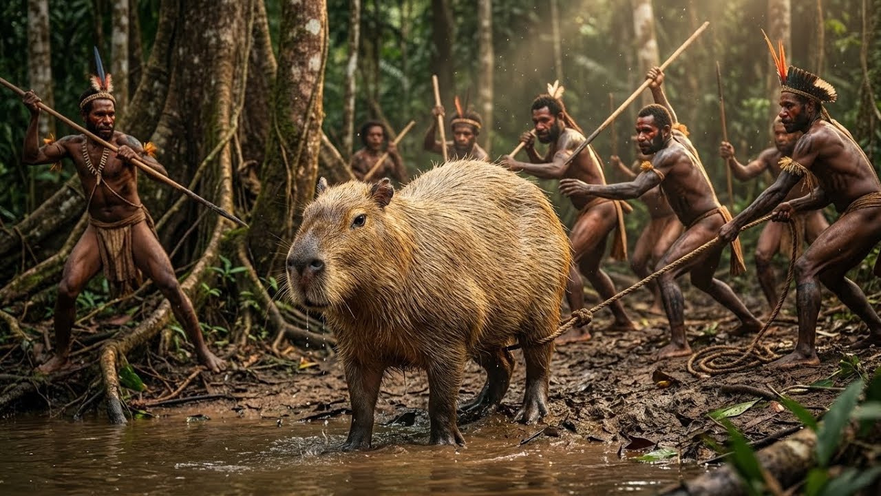 Cazando una Capivara Gigante y Cómo la Tribu Korowai Sobreviven en el Amazonas