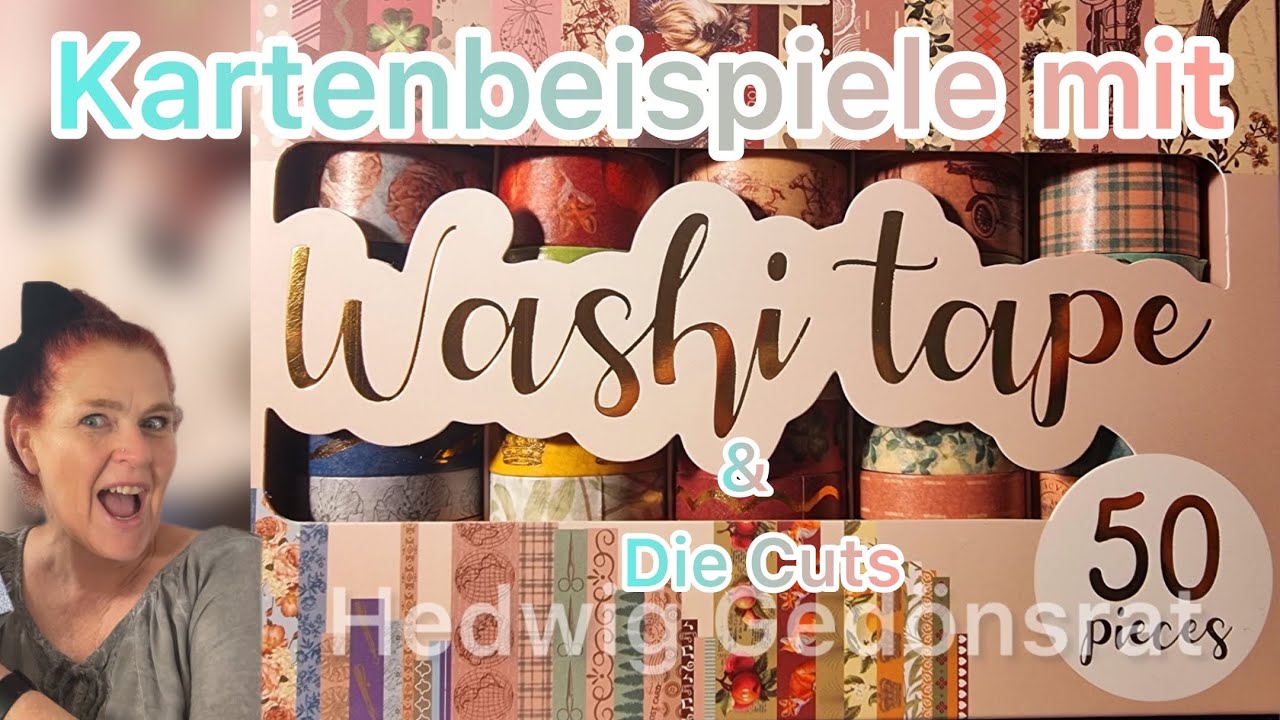 Kartenbeispiele 💕 mit Washitape von Action 💕 Gestaltungsbeispiele mit Ausstanzteilen /Die Cuts