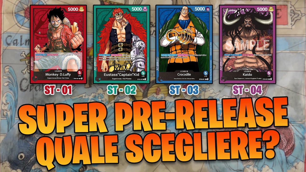 I PRIMI 4 STARTER DECK DI ONE PIECE CARD GAME: LUFFY, KID, CROCODILE E KAIDO! #OPCG