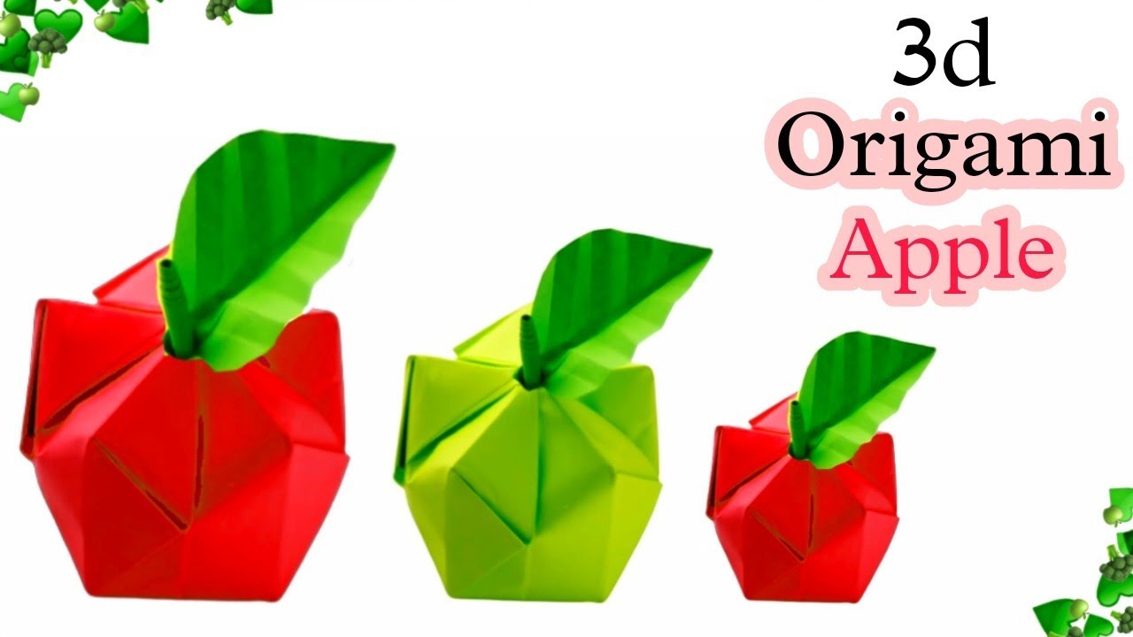 3D Origami Apple || Origami Fruit || Easy Origami || Paper Craft || DIY || Fruit || Apple || Crafts