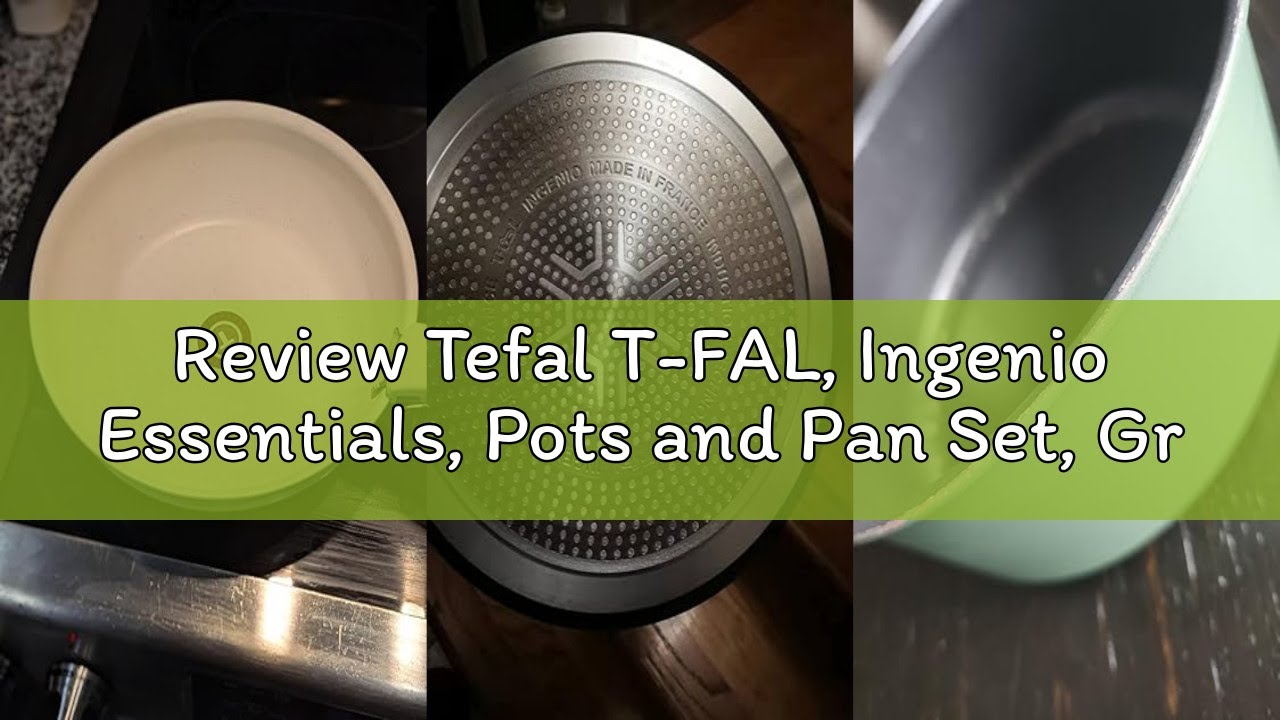 Review Tefal T-FAL, Ingenio Essentials, Pots and Pan Set, Granite Titanium Non Stick, 11 Piece, Deta