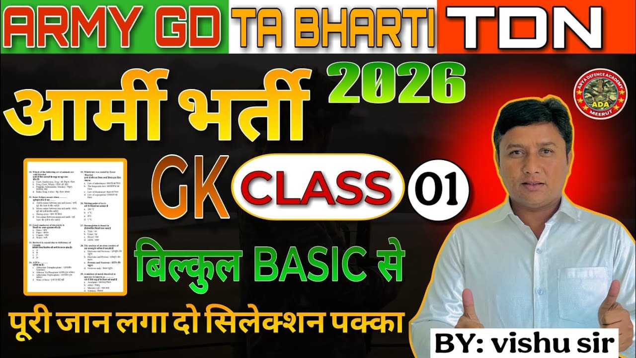 ARMY GD ORIGINAL QUESTION 2026 GK BY VISHU CHOUDHARY