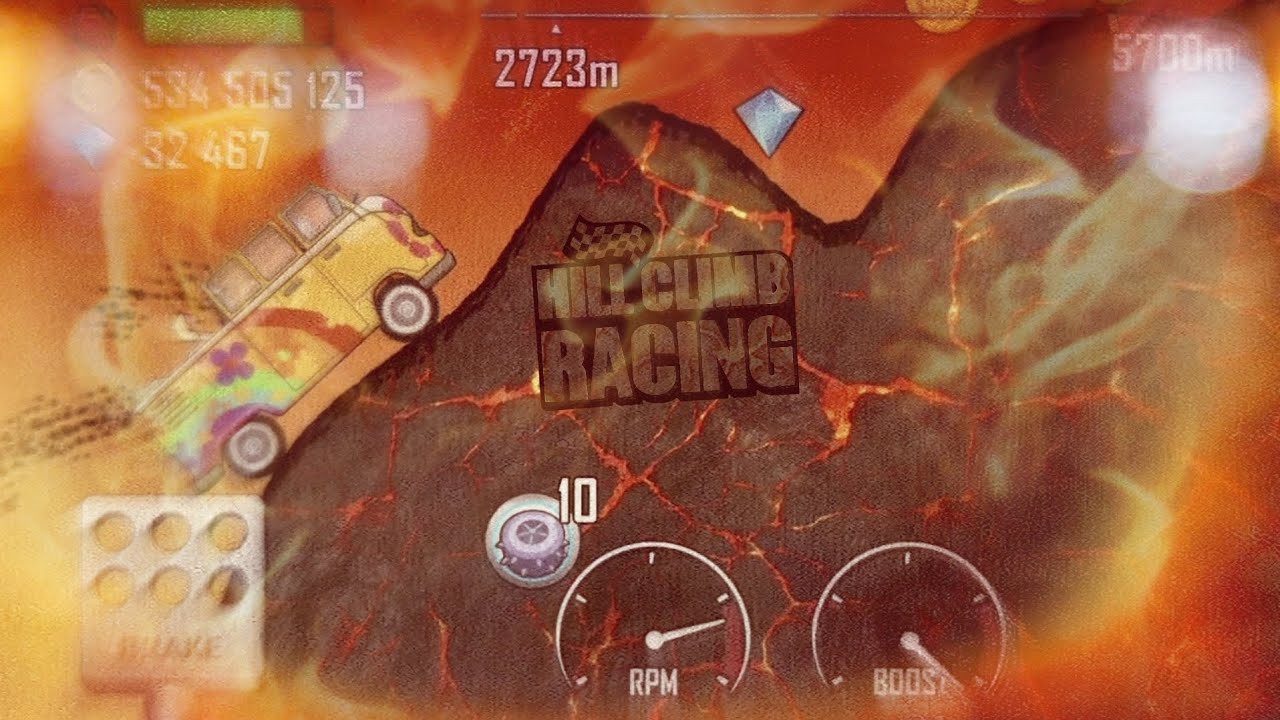 Hill Climb Racing: Hippie Van & Volcano 2898m