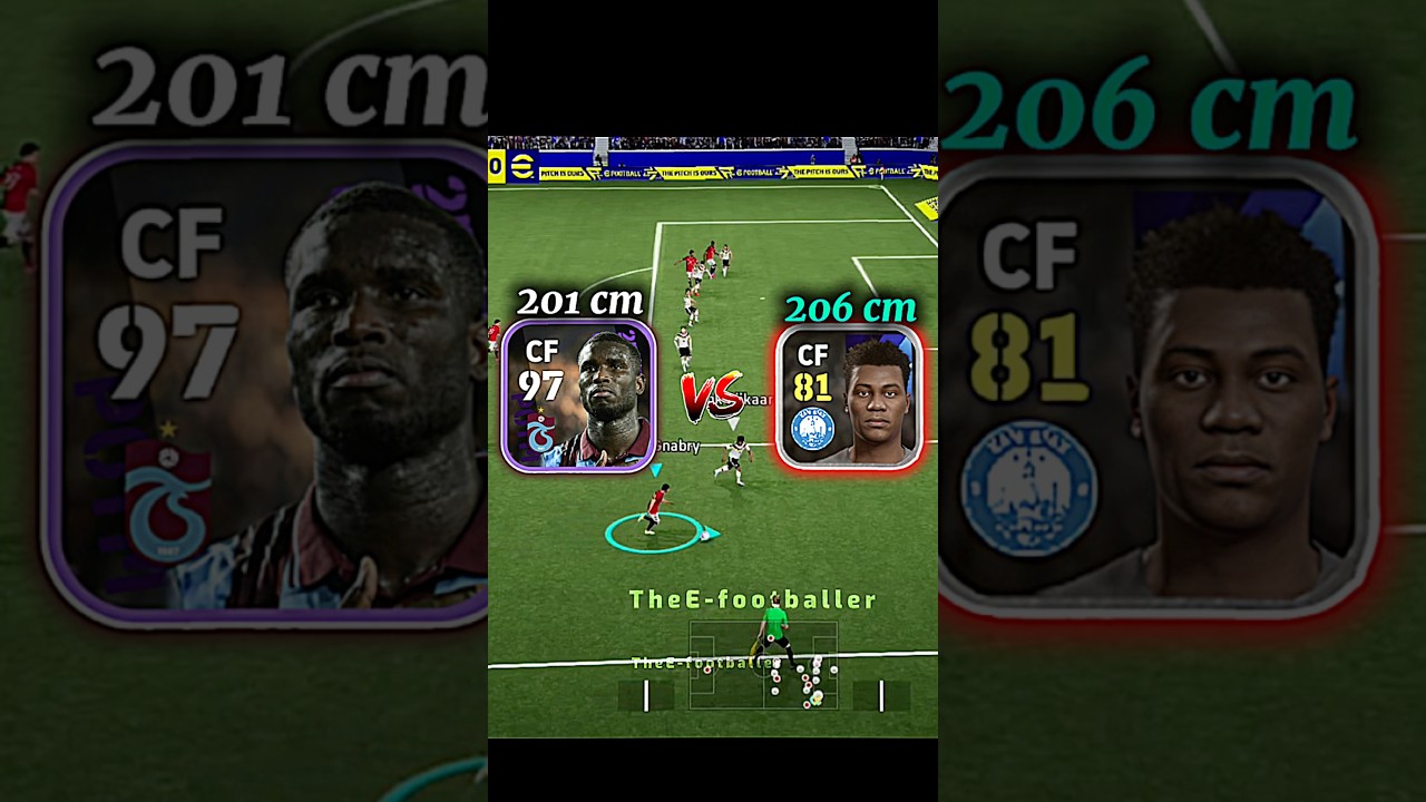 Kyle Hudlin 206cm vs Paul Onuachu 201cm | Heading Challenge 🔥#efootball #pes #shorts
