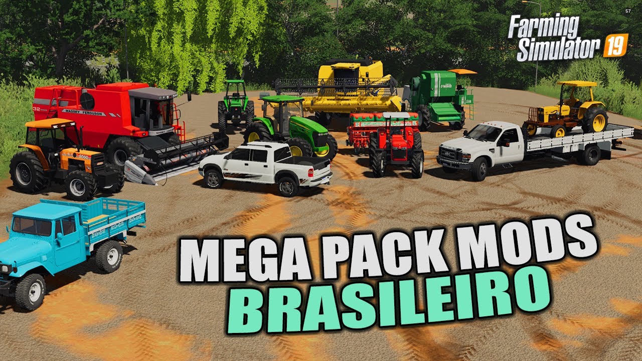 MEGA PACK DE MODS BRASILEIROS TRAROES, COLHEITADEIRAS, CAMINHÕES E MUITO MAIS - Farming Simulator 19