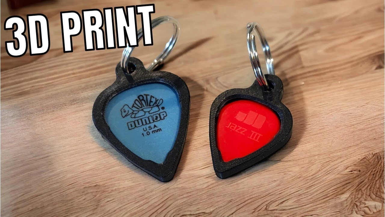 3D Printing a Guitarist's Must-Have: Pick Holder Keychain