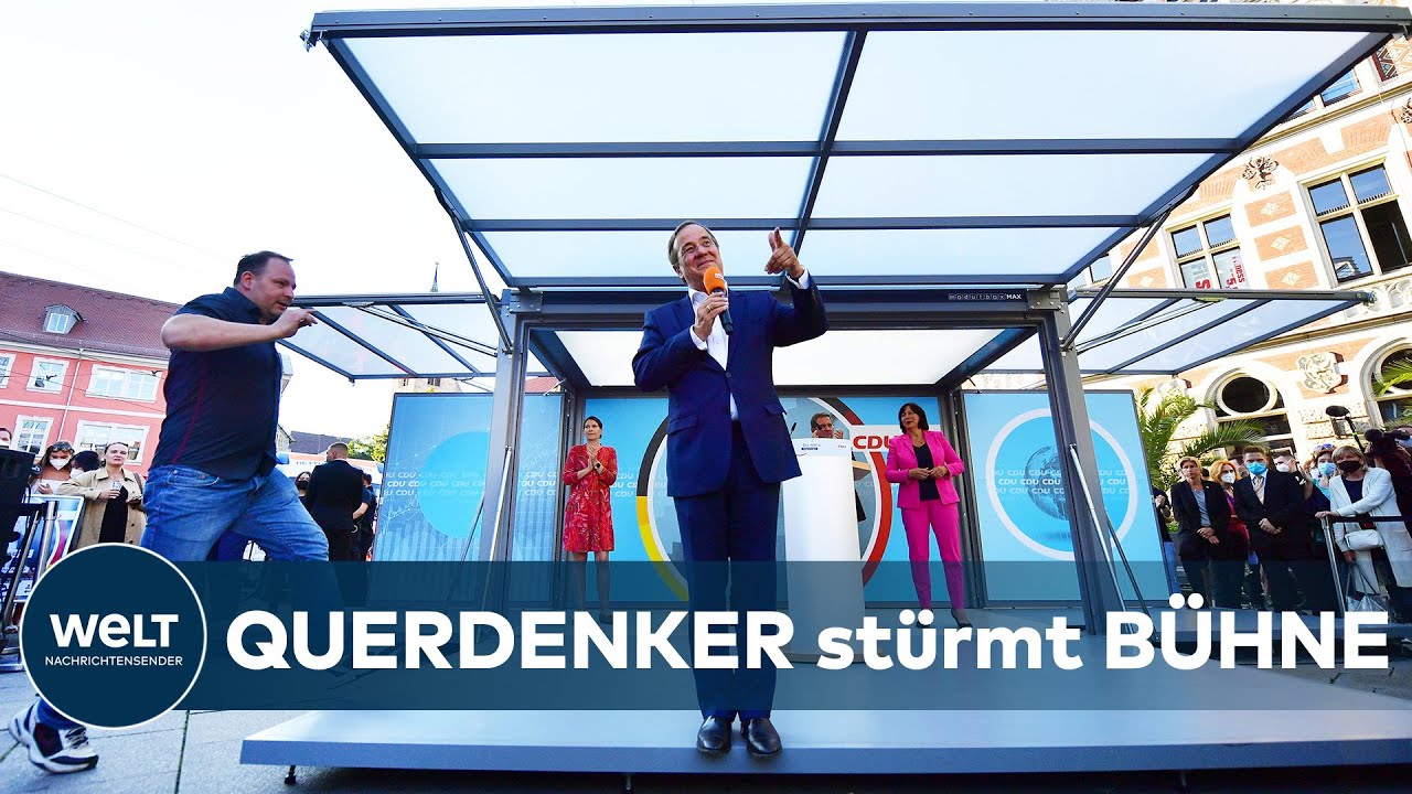 SCHRECKSEKUNDE: Querdenker stürmt auf Laschet zu - CDU-Kanzlerkandidat in Bedrängnis