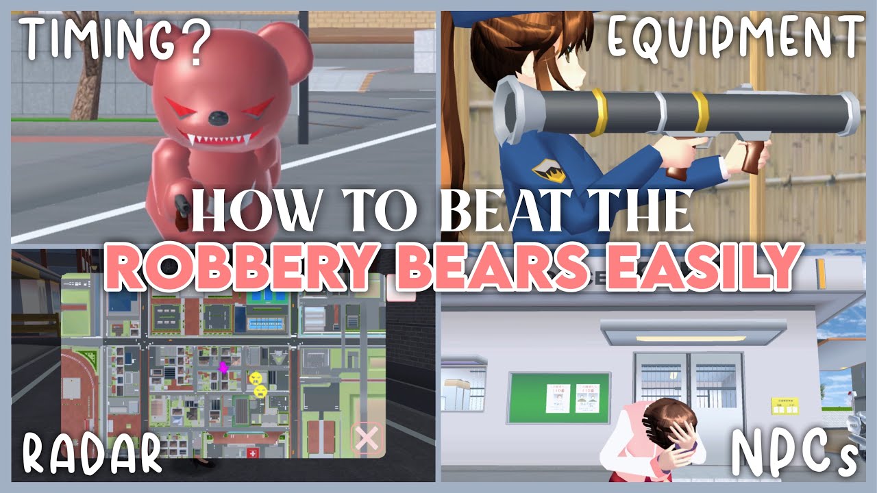 Tips on Finishing the Robbery Bears Mission Easily! // Sakura School Simulator