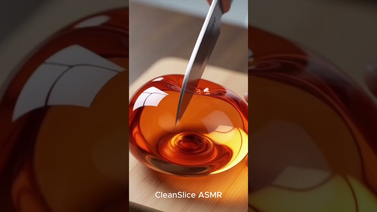 Satisfying Glass Orange Cutting ASMR 🍊 | CleanSlice ASMR