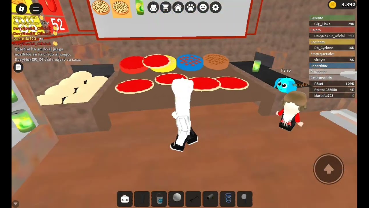 Trabajando en Work at a pizza place