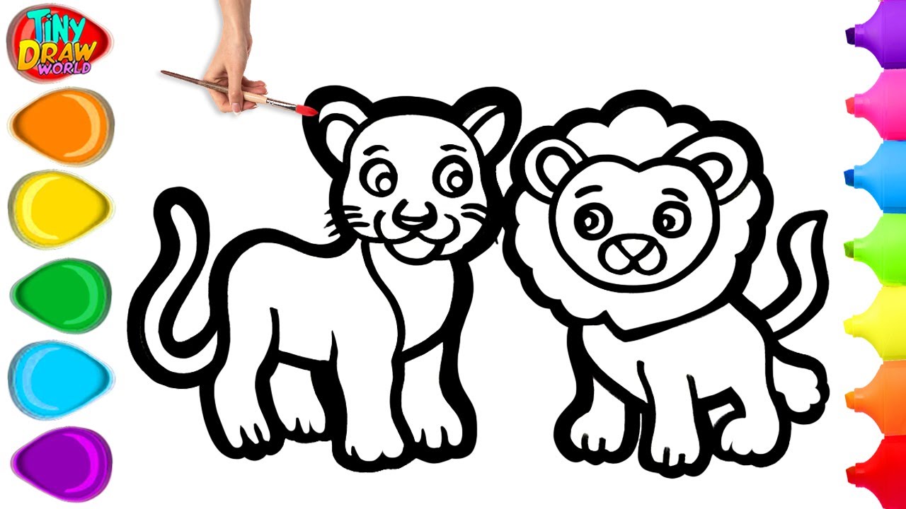 🦁🐯 Как нарисовать милого льва и тигра | Простой пошаговый урок