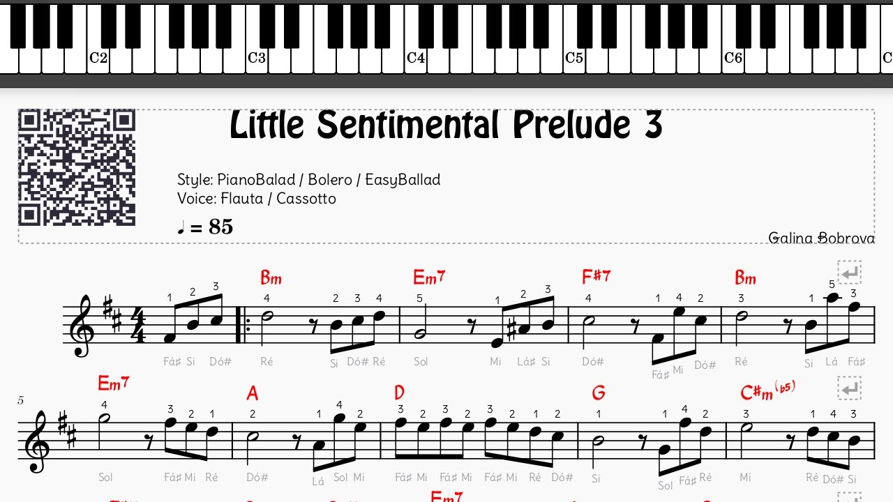 🎼 Little Sentimental Prelude 3 - 6766 - Tutorial Partitura Fácil