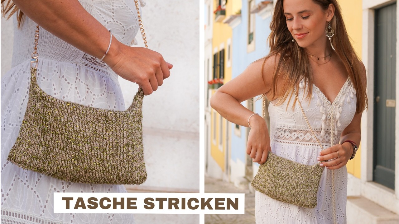 Tasche stricken für Anfänger – Stylische Clutch ganz einfach selbst gemacht 🧶✨