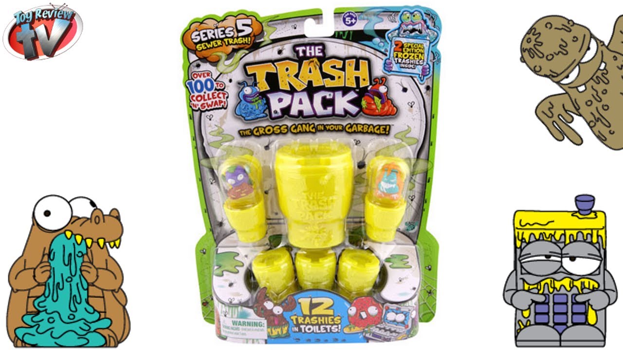 THE TRASH PACK SERIES 5 Surprise Toilet Eggs 12-Pack Toy Review Unboxing Family Video