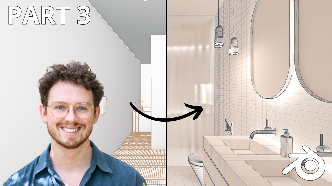 Blender Bathroom Full Course - Part 3 - Lighting