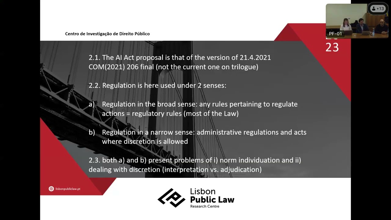 BLTG Meeting: Domingos Farinho, Regulation of Artificial Intelligence in the EU