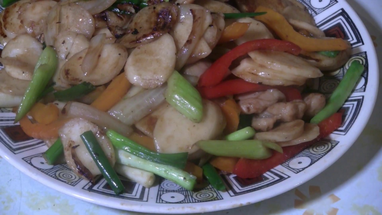 Chicken Rice Cake Noodles Stir Fry    炒年糕    (Nian Gao)  Chinese New Year Recipe