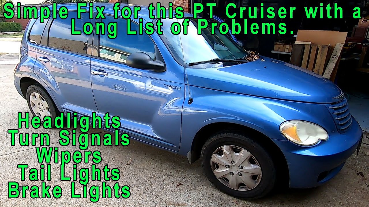 Simple Fix for this PT Cruiser with Headlight, Brake light, Wiper, and Turn Signal Problems.