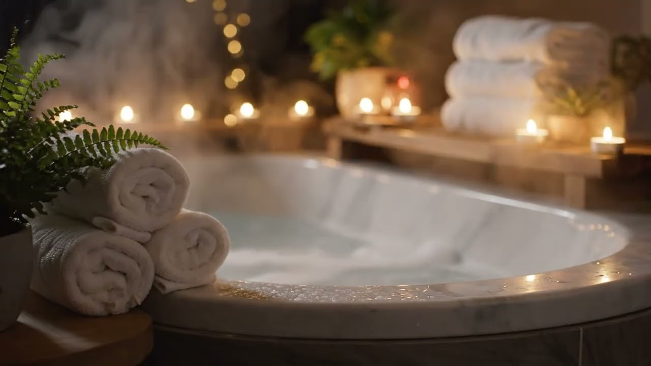 Luxury Spa Bath Relaxing Music 🕯️ | Calm Water Sounds for Stress Relief & Deep Relaxation