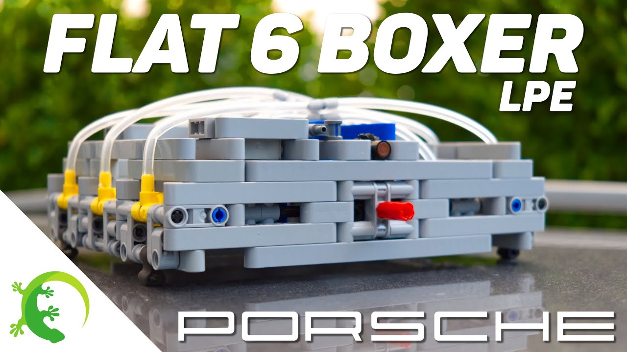 Lego Technic Pneumatic Flat 6 Boxer Engine - High RPM LPE for Porsche 911 - w/ Instructions