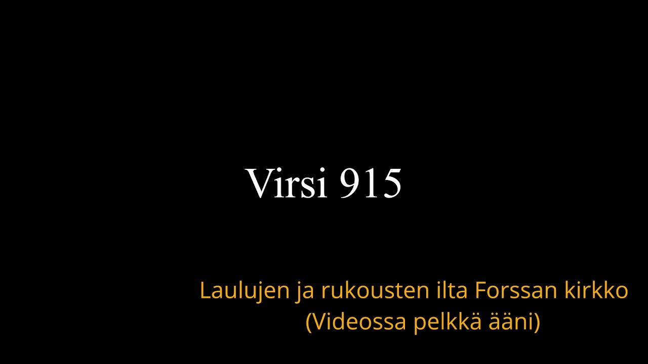 Rukousta ja laulua hetki 1.11. 2020 Forssan kirkko