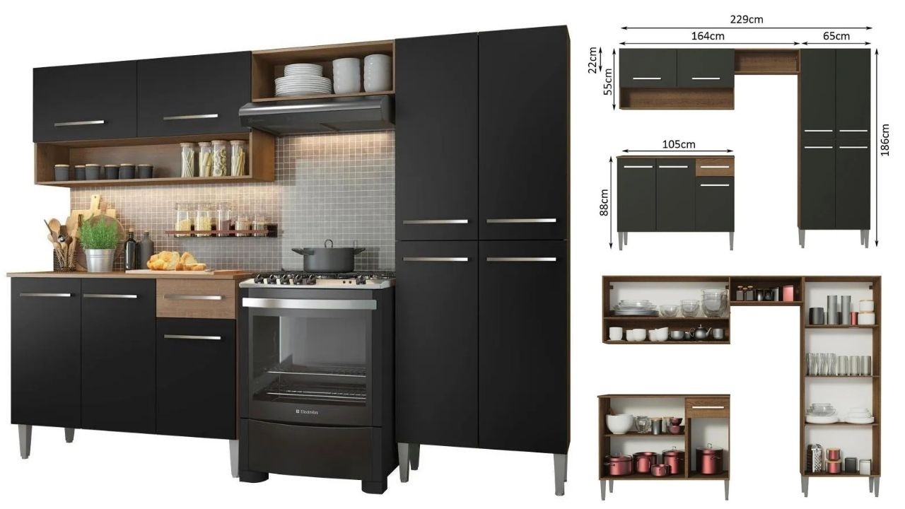Transforme Sua Cozinha Pequena Com Esse Armário Modulado Completo