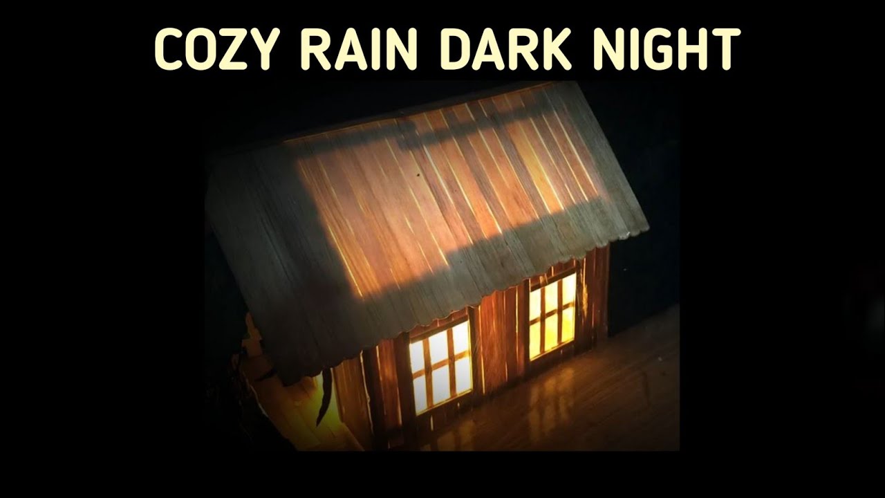 Cozy House Rain at Night 🌧️ Warm Lights & Distant Thunder for Sleep