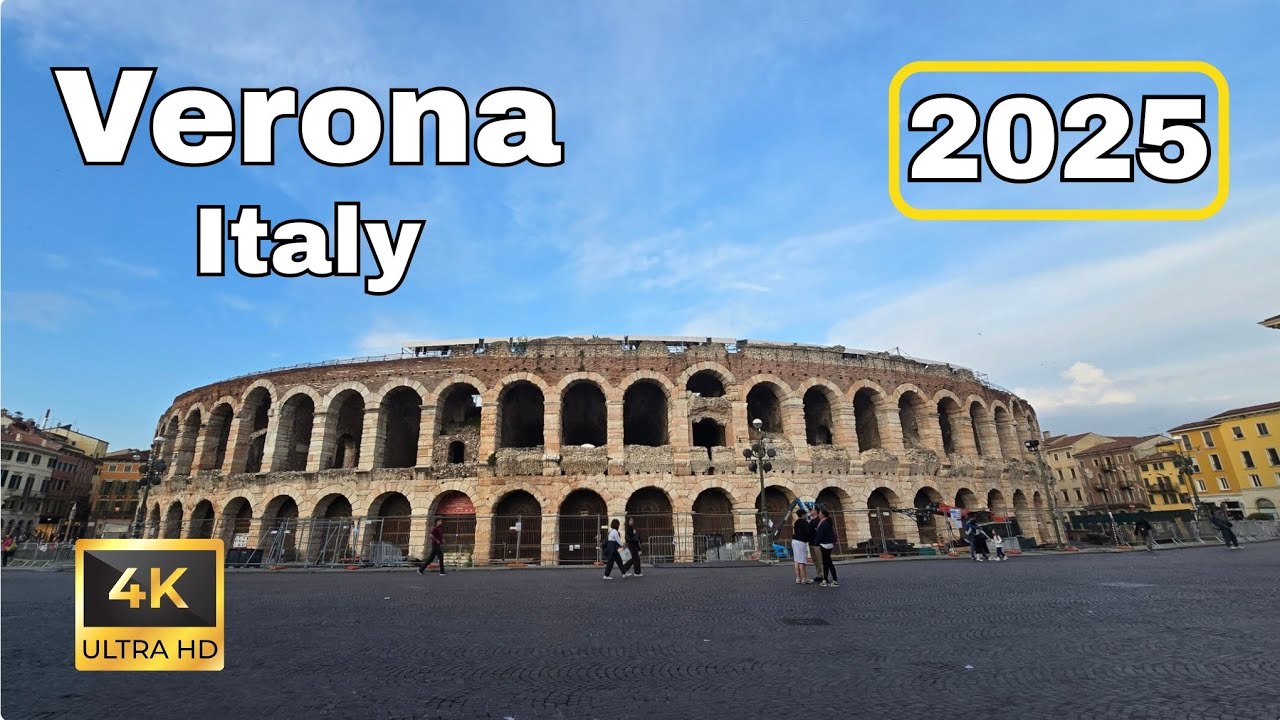 VERONA, italy 4K Walking Tour 2025 - Captions & Immersive Sound [ 4K Ultra HD/60fps ]