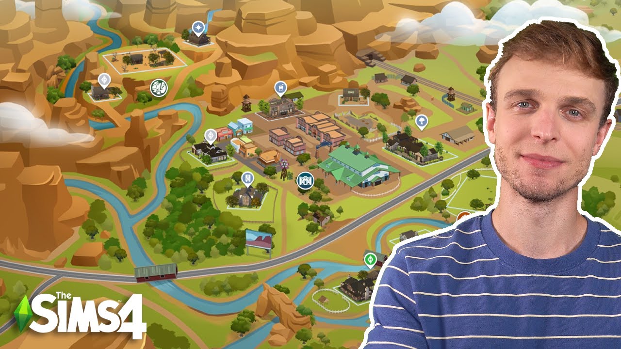 TOUR COMPLETO PELA NOVA CIDADE DO THE SIMS 4 TOMANDO AS RÉDEAS