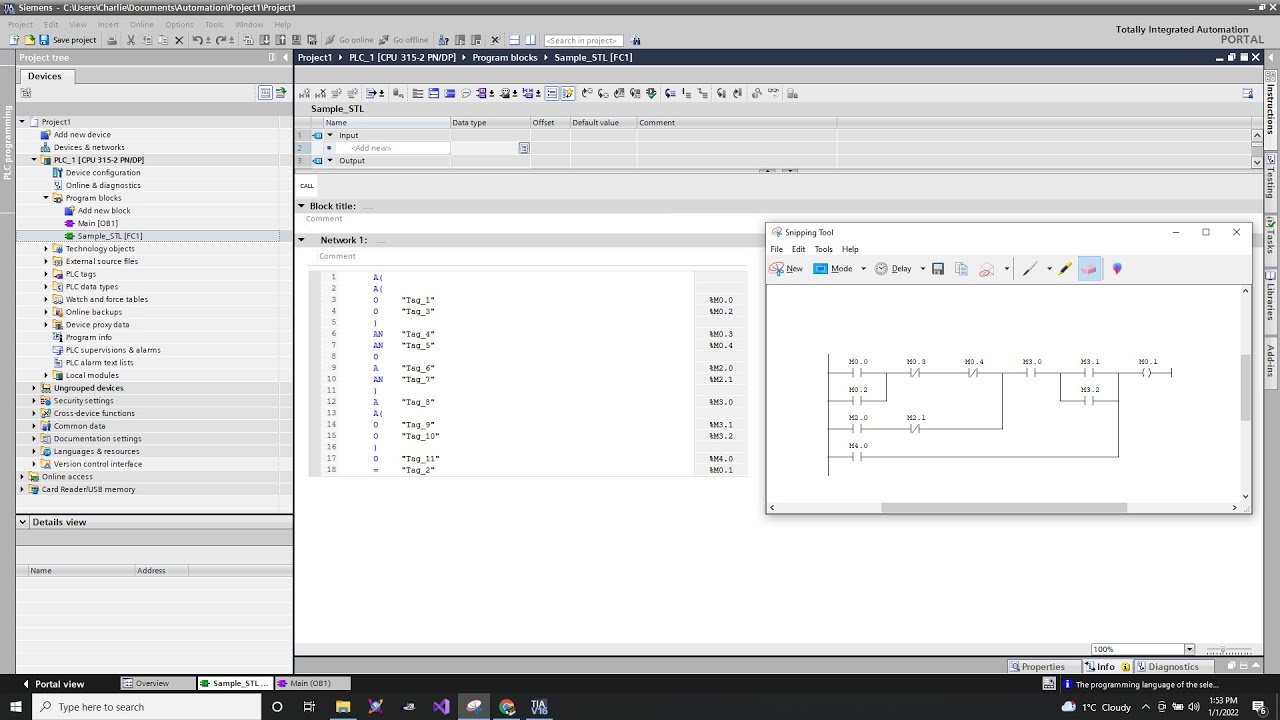 Learning Basic Programming STL Language (Convert Ladder Diagram)