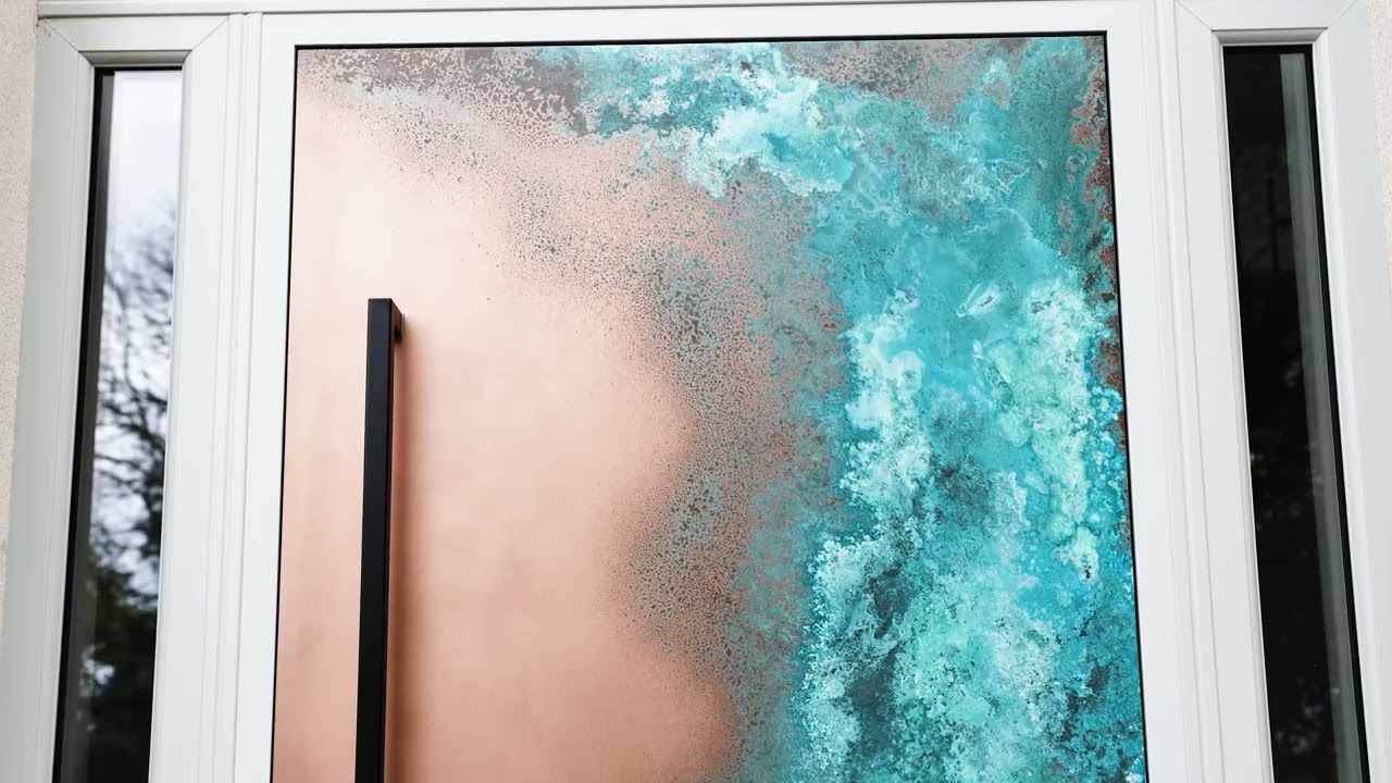 Copper Patina Entrance Door Crafted By Inspiration Doors