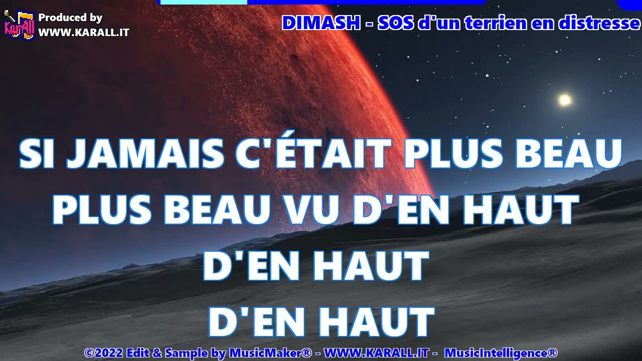 DIMASH - SOS d'un terrien en detrésse (Instrumental Karaoke)