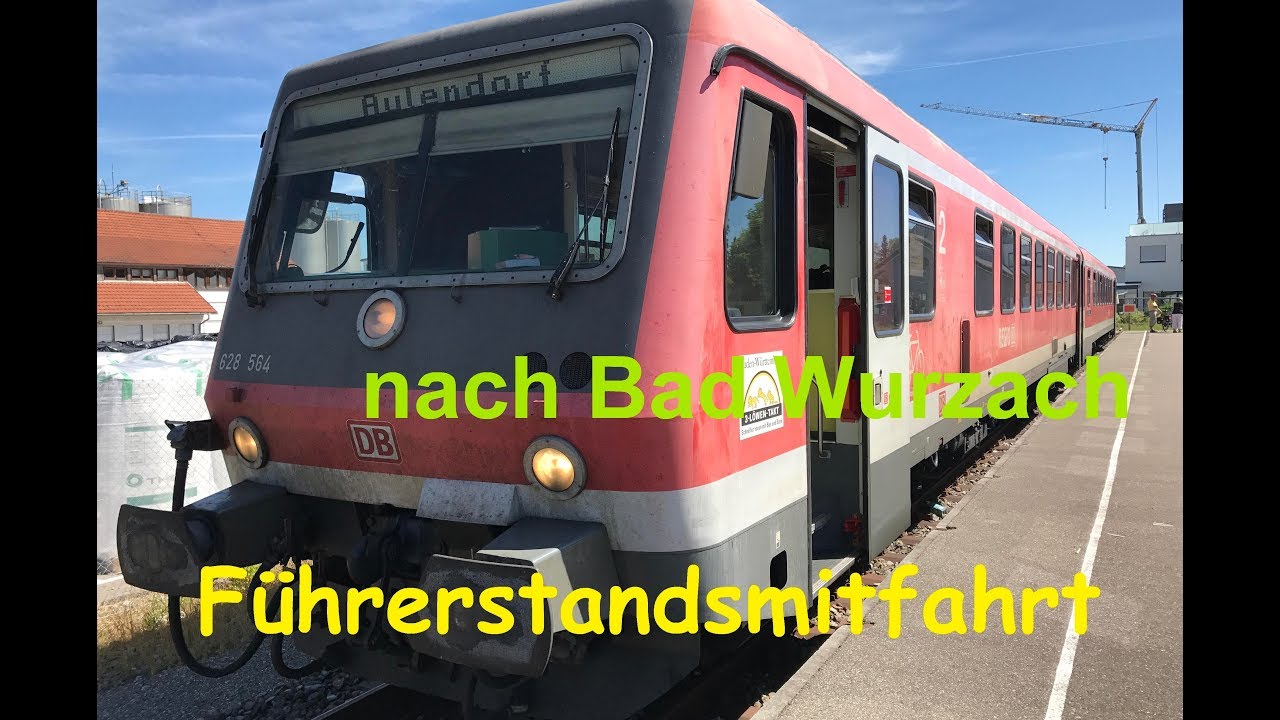 BR 628: Führerstandsmitfahrt von Bahnhof Rossberg nach Bad Wurzach