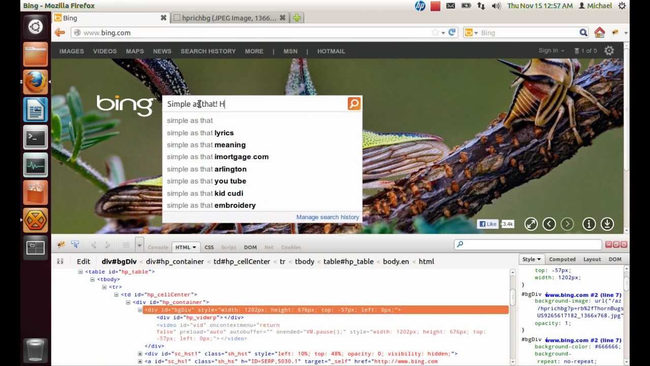 How to download Bing wallpapers via Mozilla Firefox and Firebug